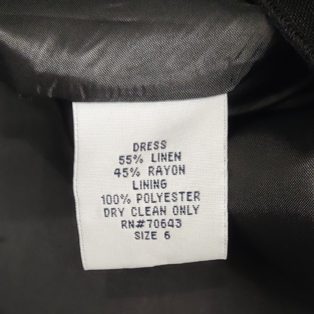 JESSICA HOWARD,55%Linen,45%Rayon,Elegant Black Sleeveless Dress - Picture 17 of 17